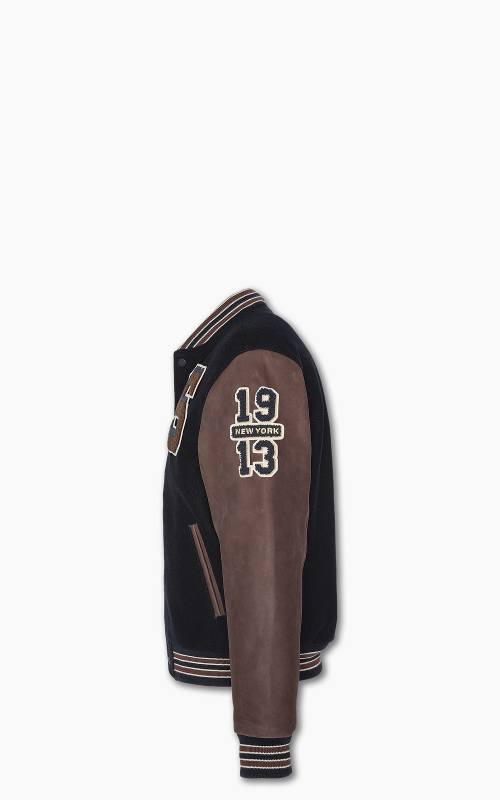 Schott NYC Varsity Jacket LCTEDDYBD2 Navy/Cordovan | Cultizm