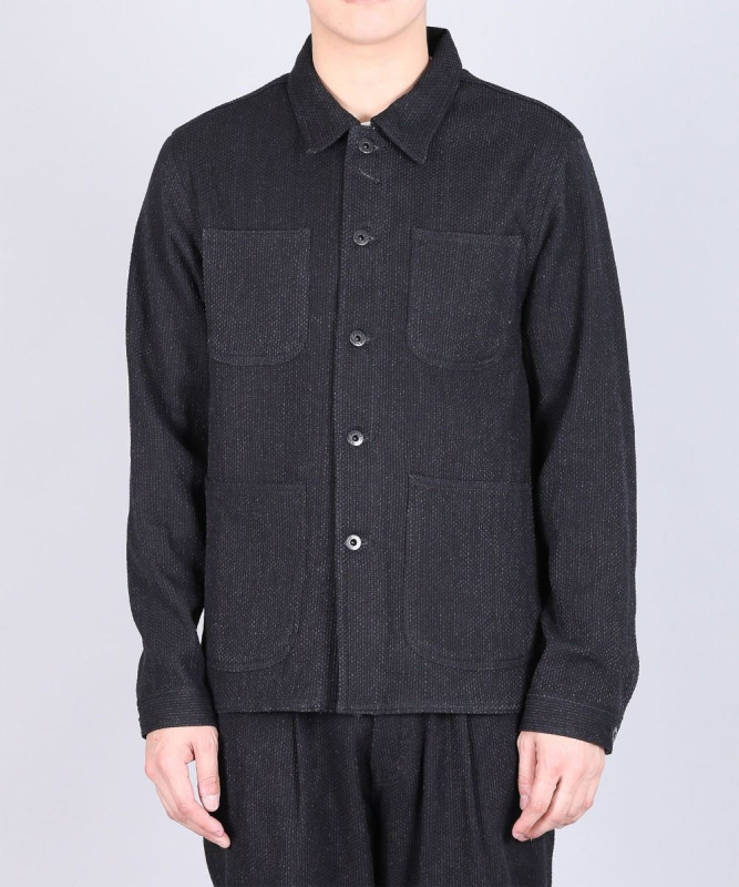 Japan Blue JBOT1324 Sashiko Coverall Jacket Black 11oz
