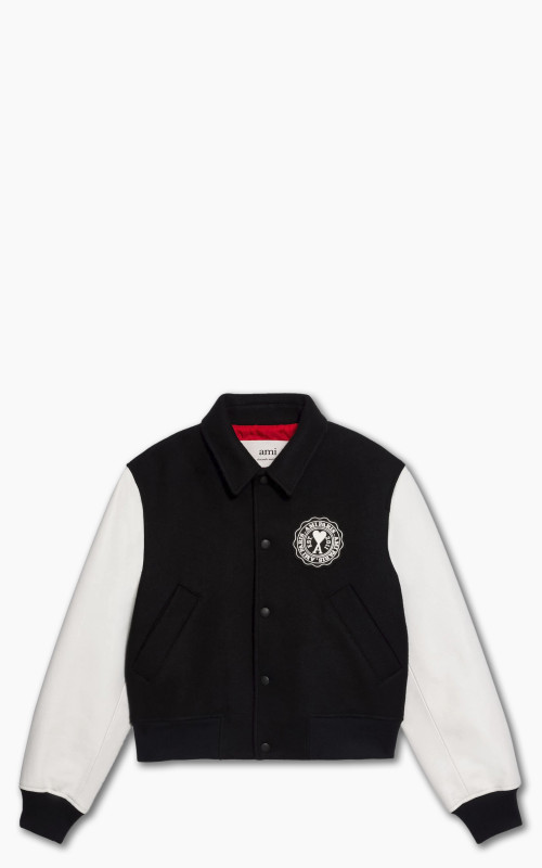 AMI Paris Ami De Coeur Patch Teddy Jacket Black