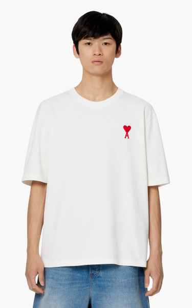 AMI Paris Tonal Ami De Coeur T-Shirt Natural White/Red