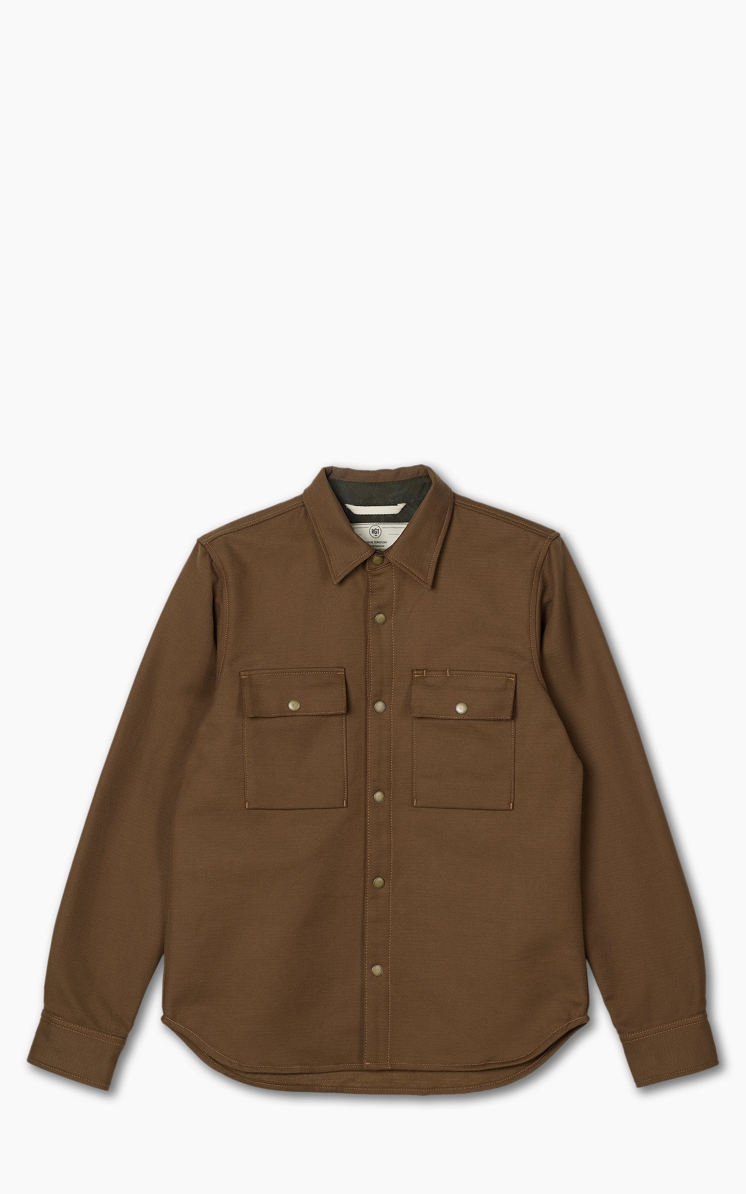 Rogue Territory Oxford Overshirt Brushed Brown | Cultizm