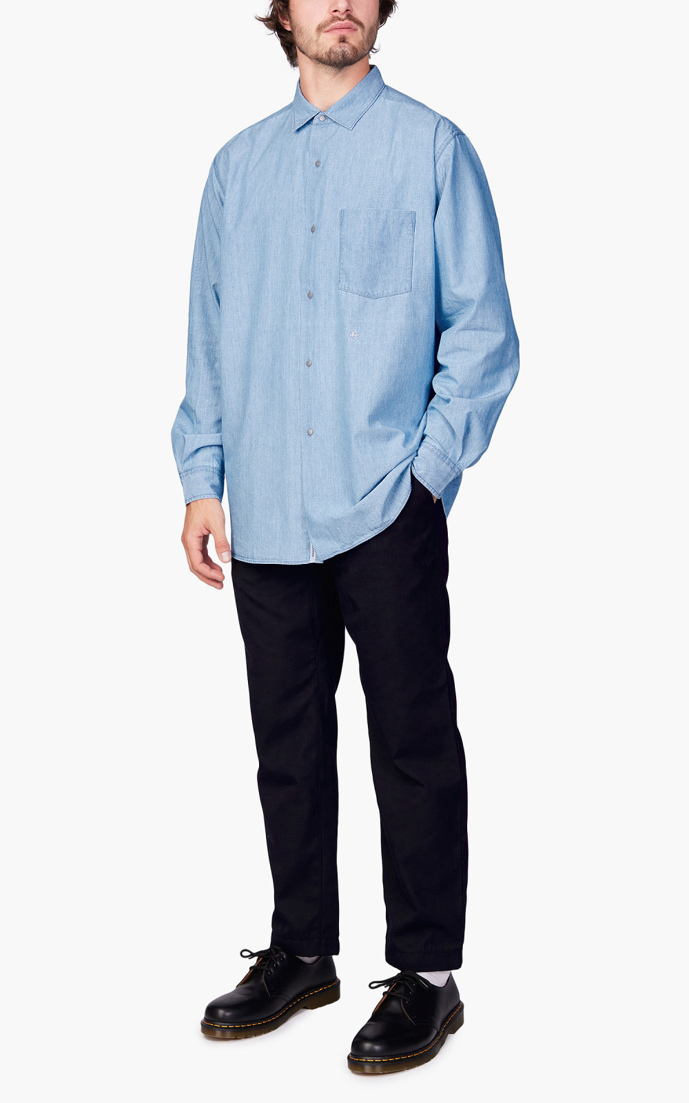 トップス nanamica Regular Collar Chambray Shirt Nanamica Regular Collar Chambray Shirt - Indigo | Wallace