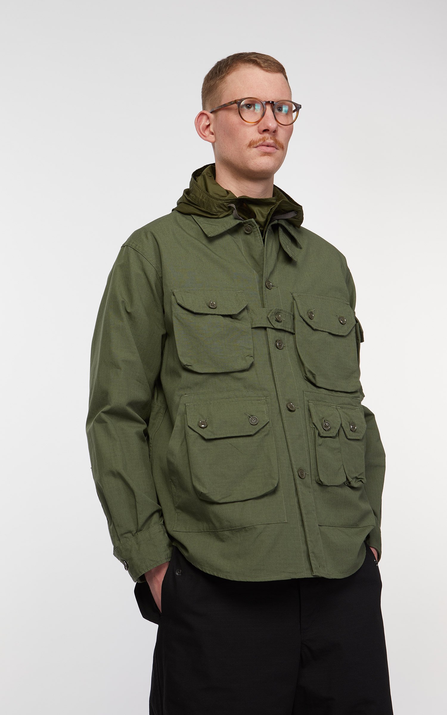 Engineered Garments Explorer Shirt Jacket Cotton Ripstop Olive | Cultizm