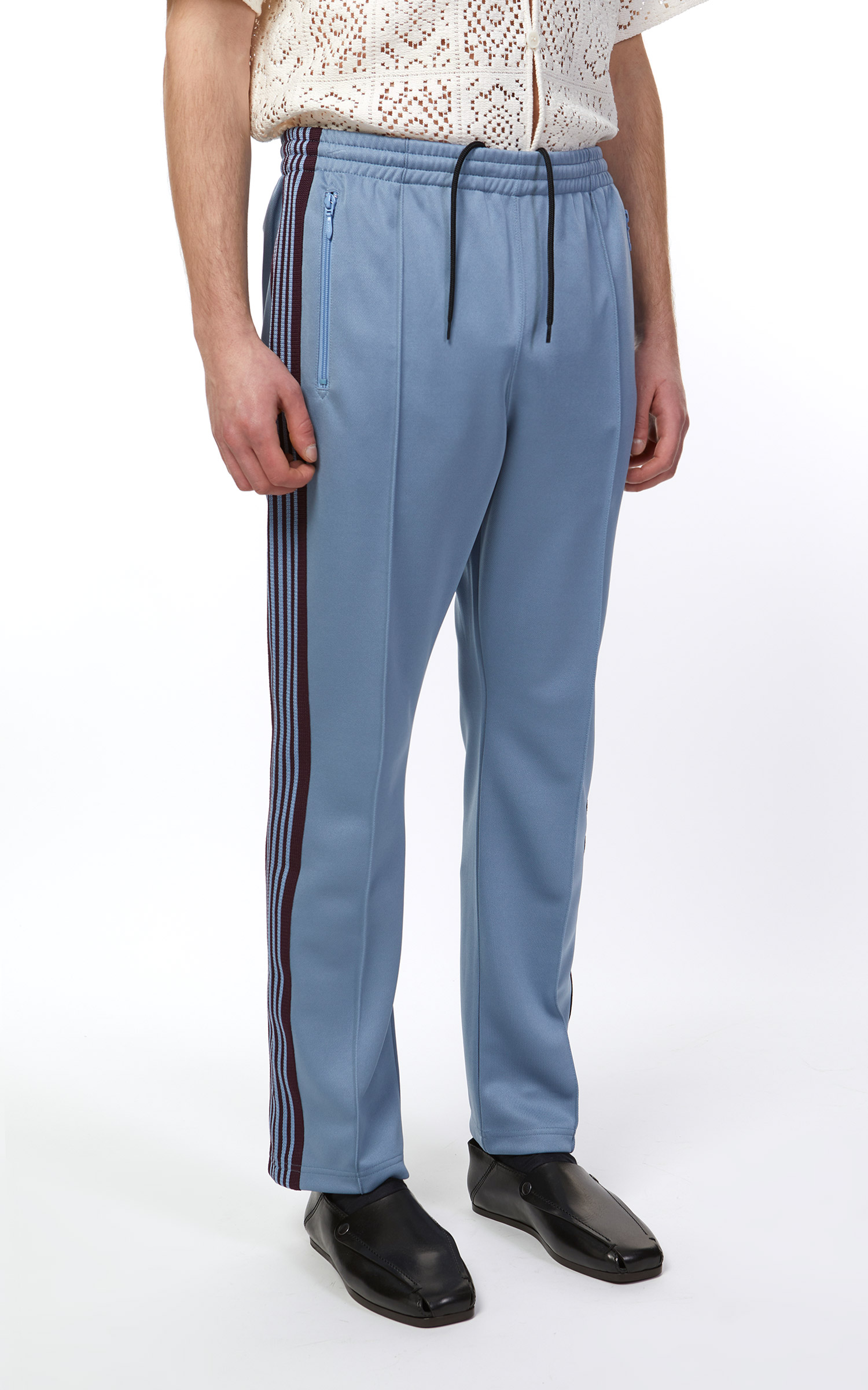 Needles Narrow Track Pant Poly Smooth Sax Blue | Cultizm