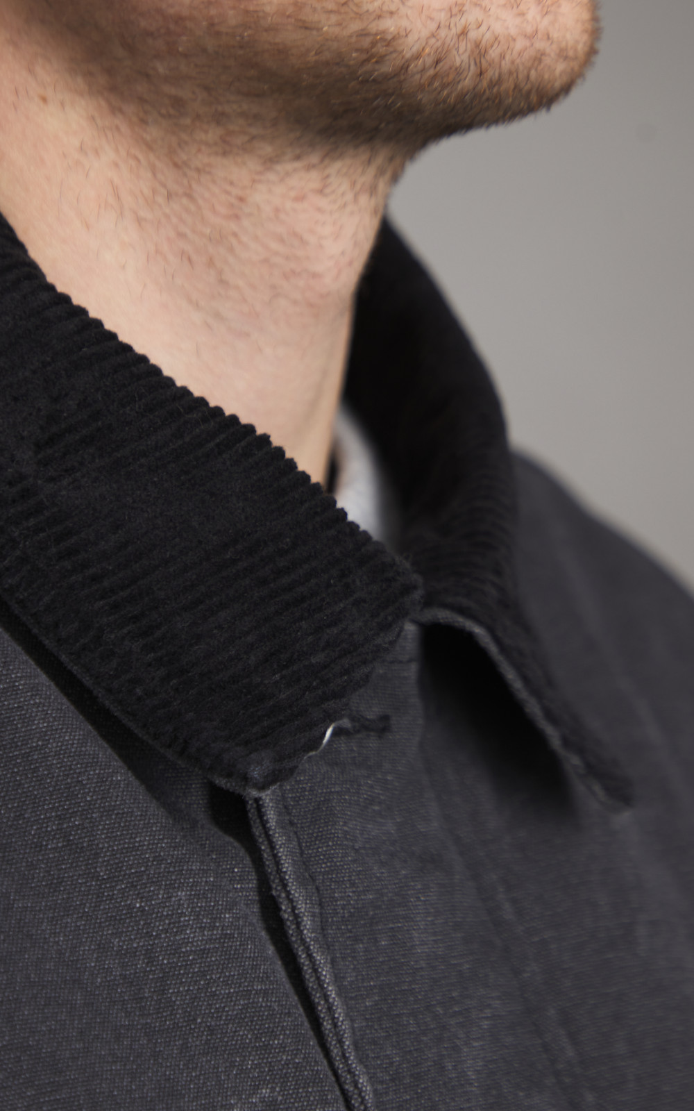 Denham Liam Worker Jacket Heavy Cotton Canvas Raven | Cultizm