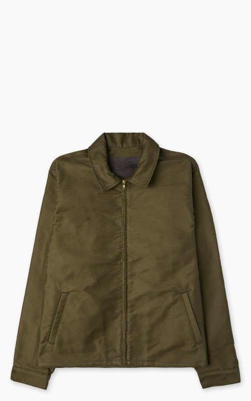 Naked & Famous Denim Zip Jacket Brushed Jungle Cloth Army