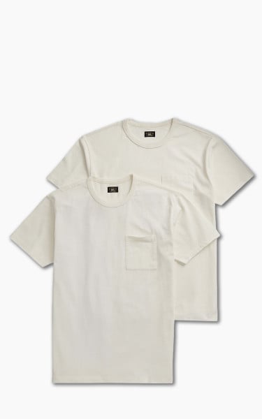 RRL 2-Pack Garment-Dyed Pocket Tees Warm White