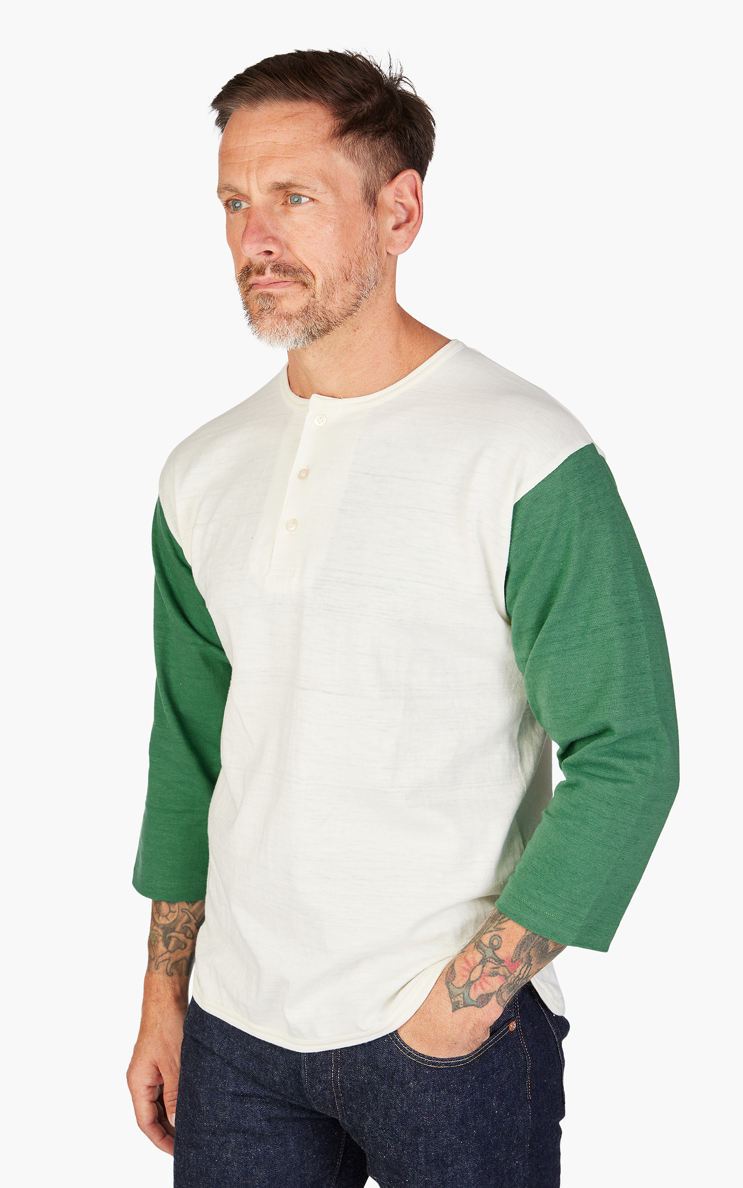 Warehouse & Co. Lot 4058 Three Quarter Baseball Henley T