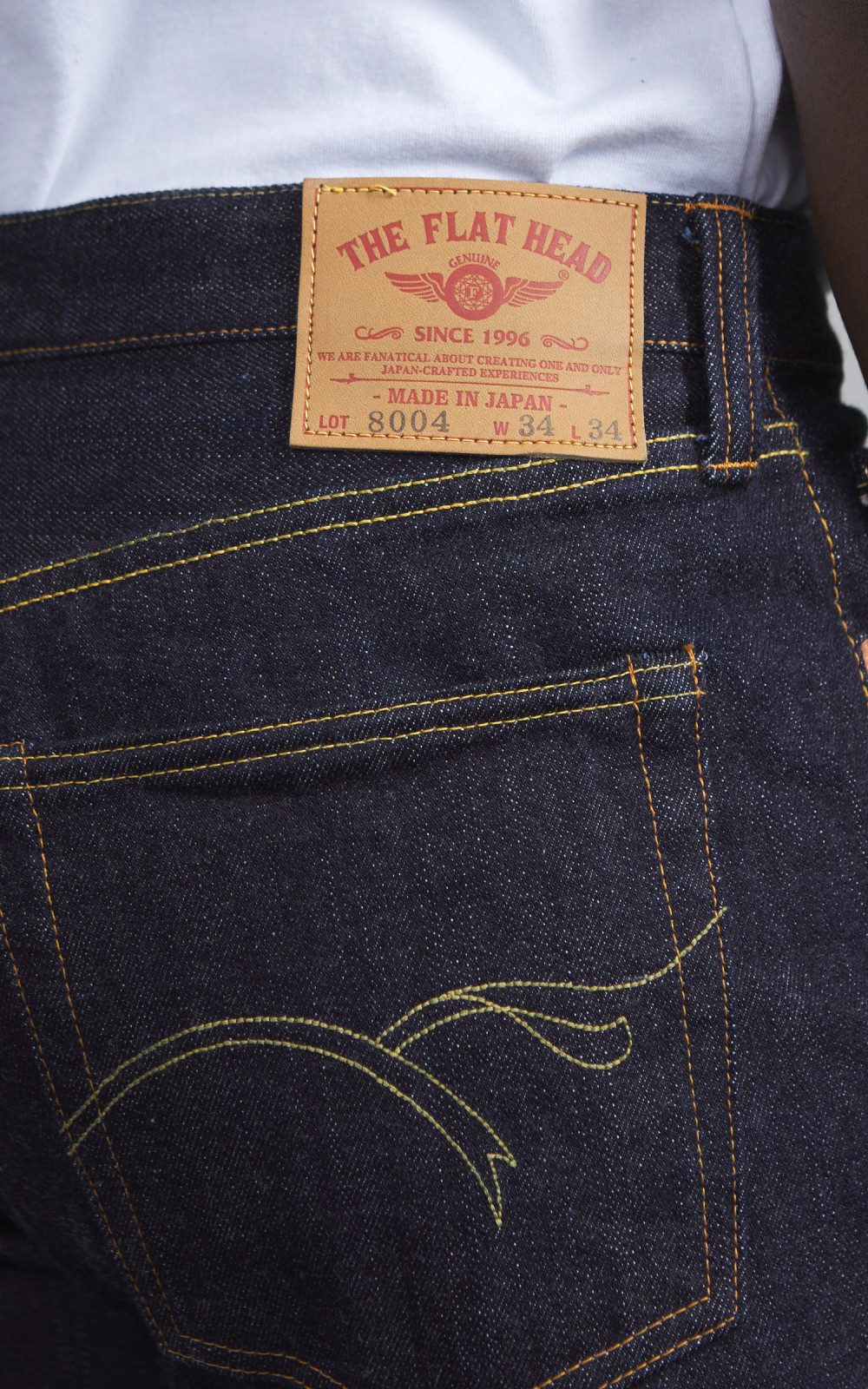 The Flat Head FN-D8004 Wide Tapered Jeans Selvedge Indigo