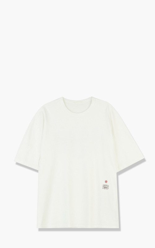 Ten C x Gang Box Big Front Print Manica Corta T-Shirt Snow White 22CTCUH02102-A06338-102