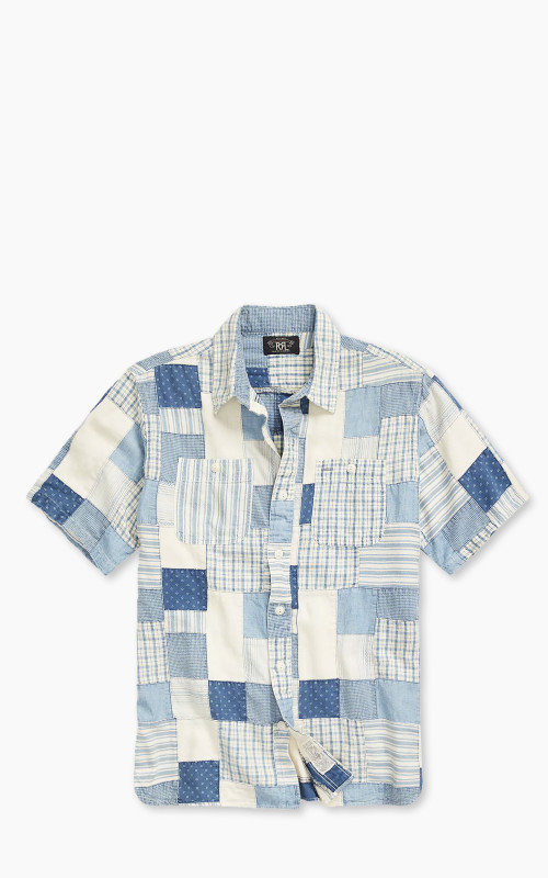 RRL Limited-Edition Patchwork Workshirt Indigo Multi