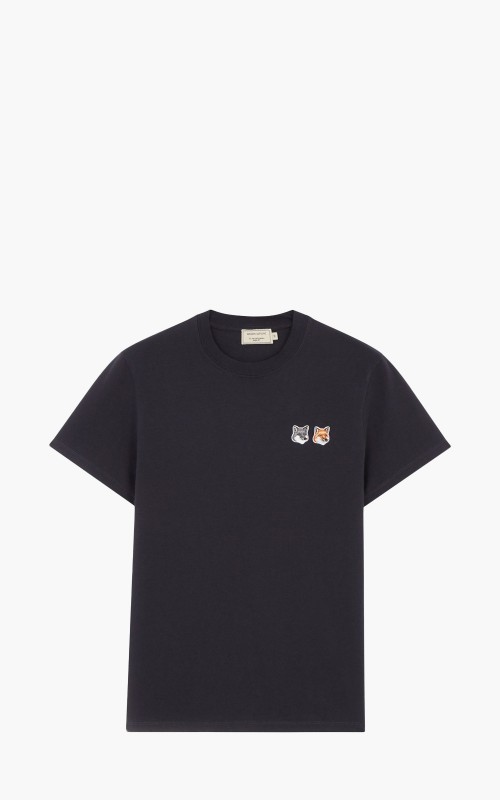 Maison Kitsuné T-Shirt Double Fox Head Patch Anthracite