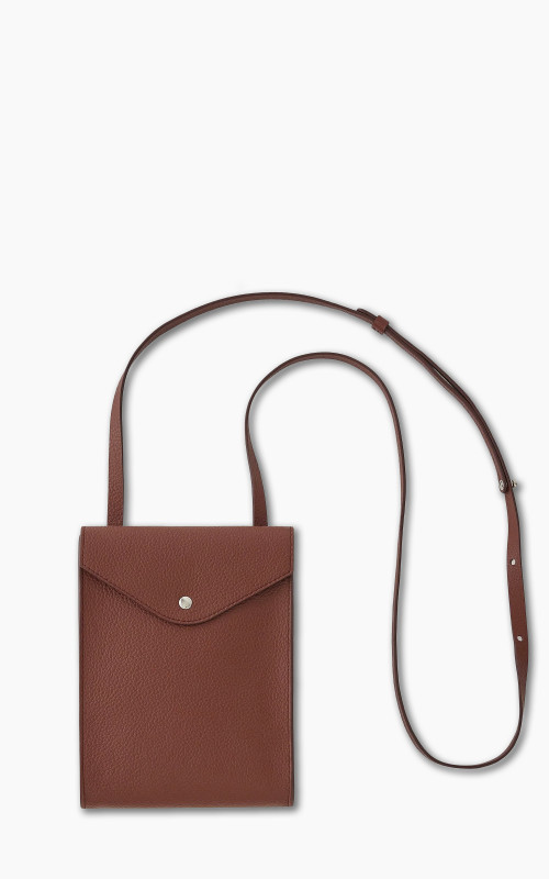 Lemaire Enveloppe With Strap Soft Grained Leather Brick Brown