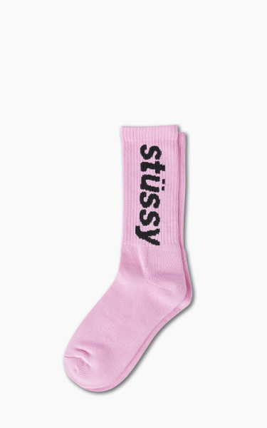 Stüssy Helvetica Crew Socks Pink/Black