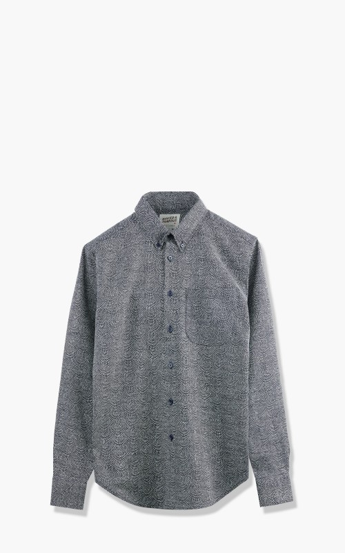 Naked & Famous Denim Easy Shirt Kimono Dots Indigo