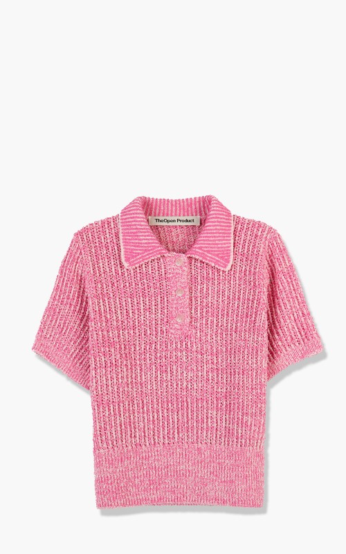 TheOpen Product Glitter Yarn Half Sleeve Sweater Pink GTO221KT008-Pink