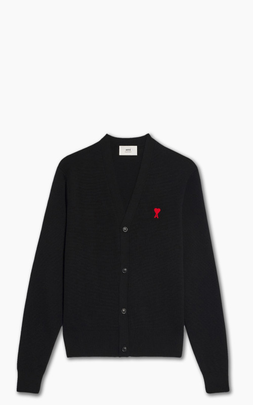 AMI Paris Ami De Coeur Cardigan Black