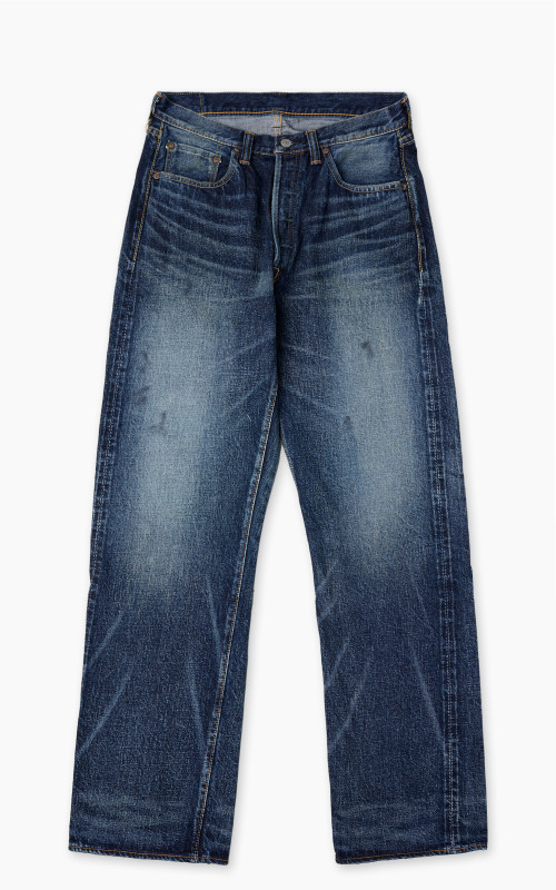Fullcount 1345-0105 Wide Denim Fear Of The Dark Washed Indigo Blue