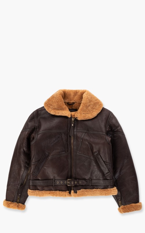 Military Surplus British Bomber Shearling Flight Jacket Brown