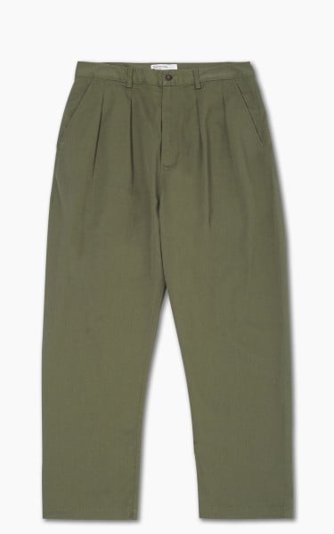 Universal Works Double Pleat Pant Twill Light Olive