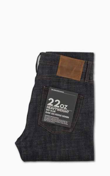 Unbranded UB644 Relaxed Tapered Jeans - 11oz Solid Black Stretch Selvedge