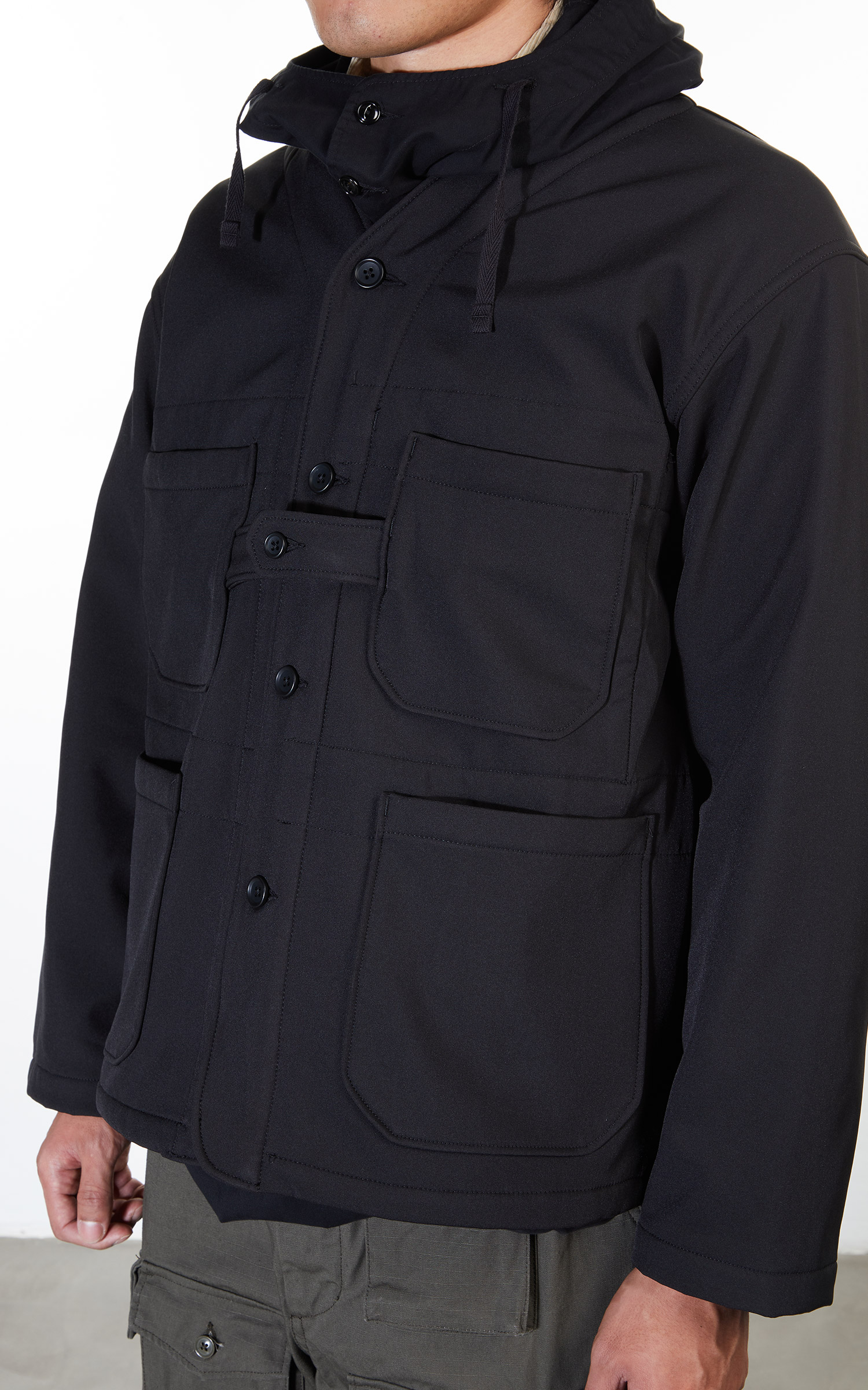 Engineered Garments Cardigan Jacket Polyester Fleece Black | Cultizm