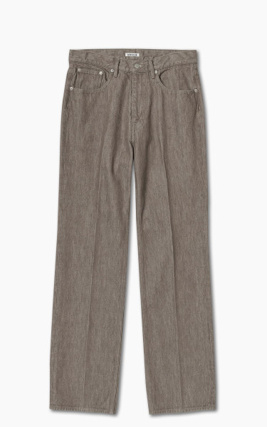 Auralee Hard Twist Denim 5P Pants Faded Mocha Brown