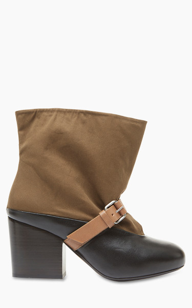 Lemaire Canvas Mid Boot Ochre Brown/Black/Cigar