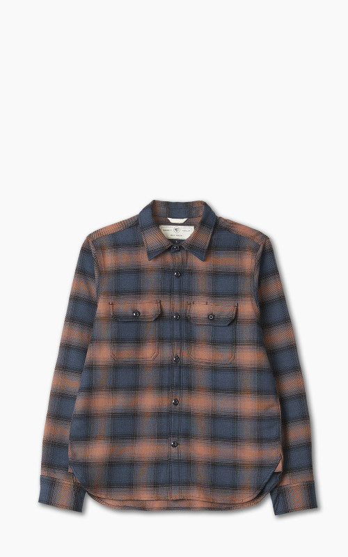 Rogue Territory Field Shirt Navy/Blush Ombre Plaid