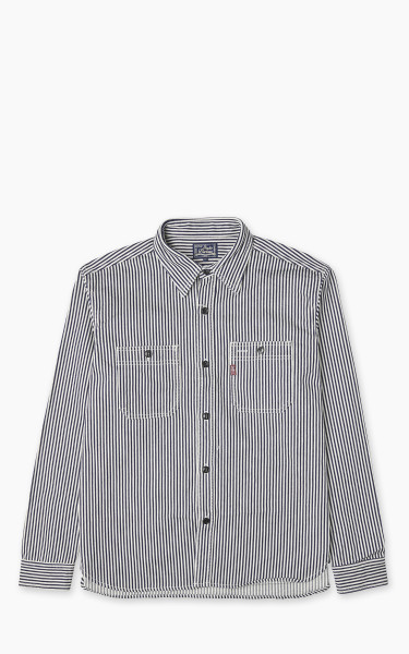 Studio D&#039;Artisan D5335H Heavy Japanese Hickory Stripe Work Shirt Indigo