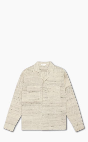 3sixteen Open Collar Shirt Travertine Handloom Silk