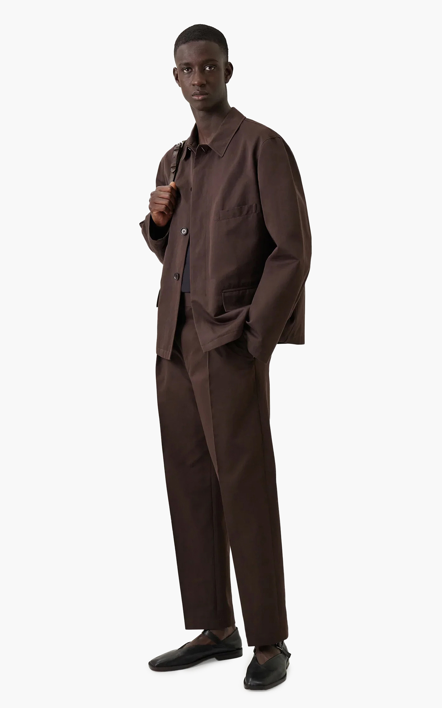 Lemaire Workwear Jacket Cotton Linen Dark Coffee Cultizm