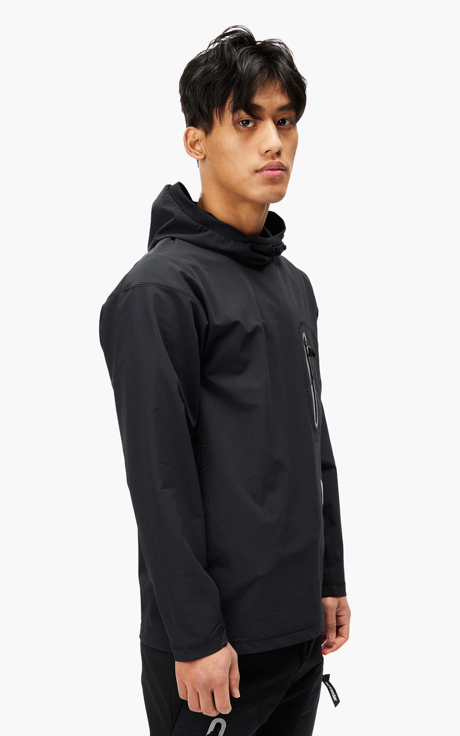 and wander Hybrid Warm Pocket Hoodie Black | Cultizm