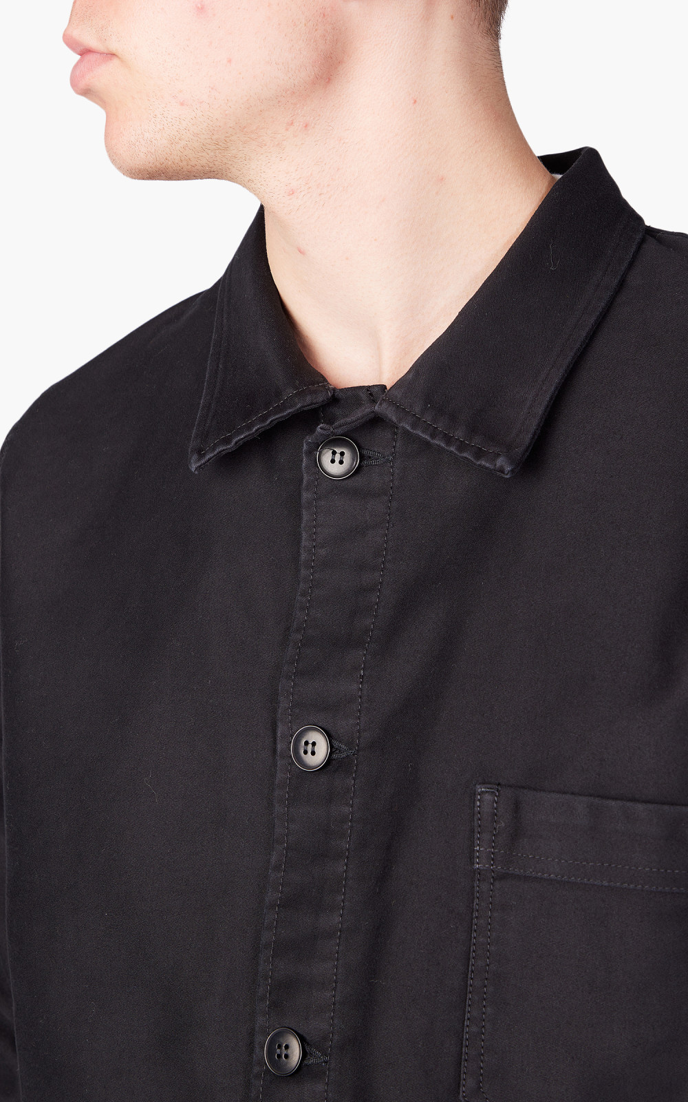 Le Mont St Michel Authentic Work Jacket Moleskin Black | Cultizm Le Mont St Michel Authentic Work Jacket Moleskin Black | Cultizm