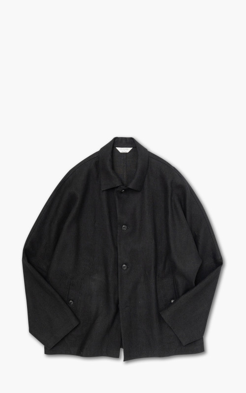 Still By Hand Peach Skin Linen Jacket Black