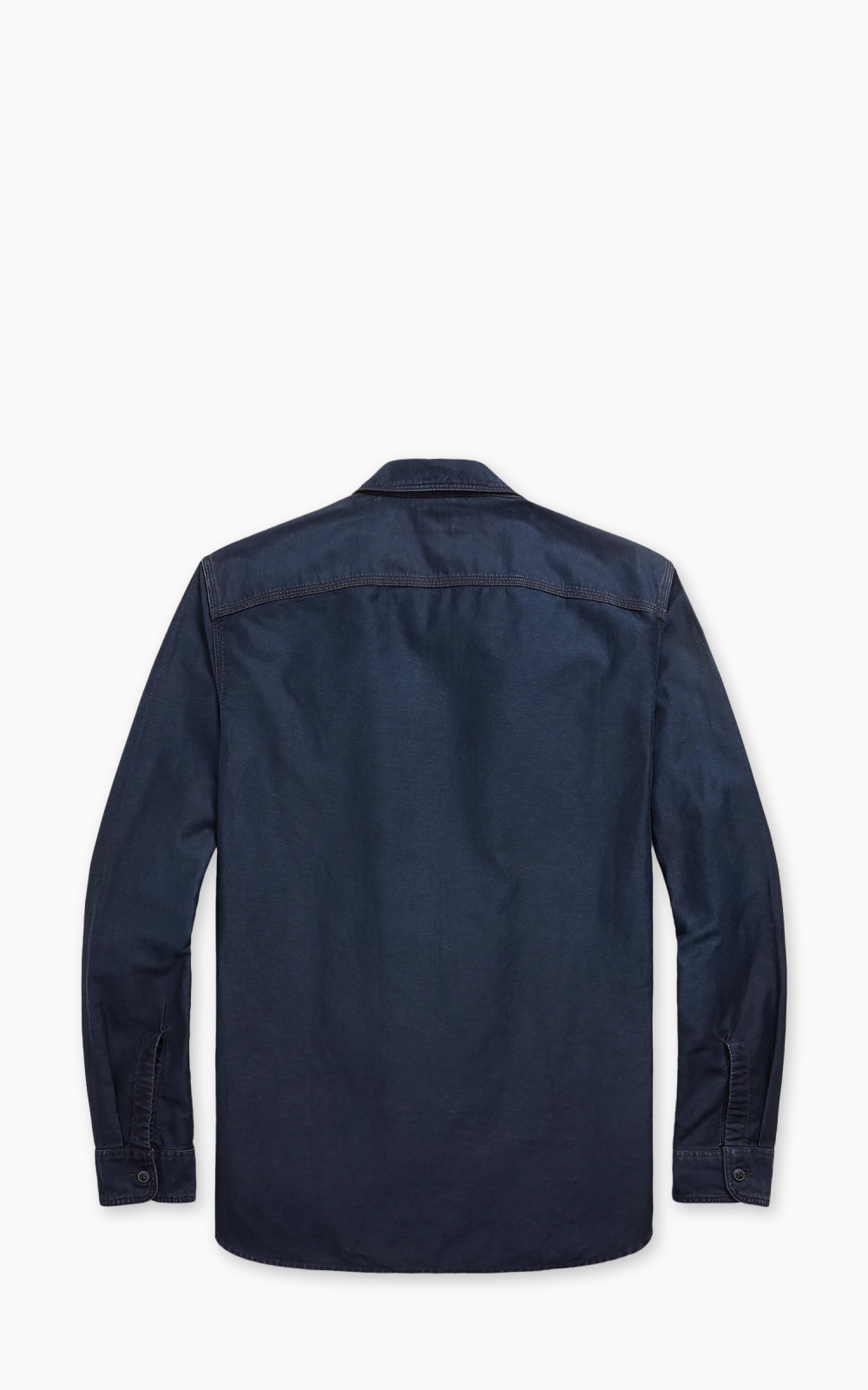 Indigo Cotton-Linen Sateen Workshirt Indigo