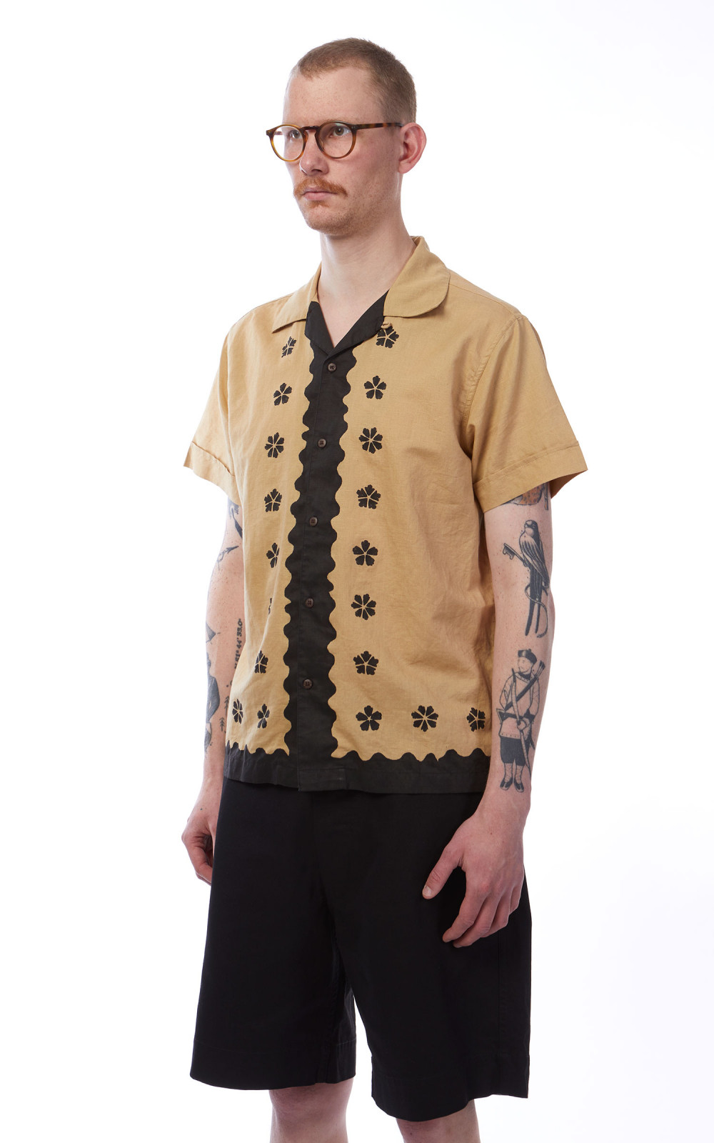 3sixteen Vacation Shirt Studio Floral Black/Tan | Cultizm