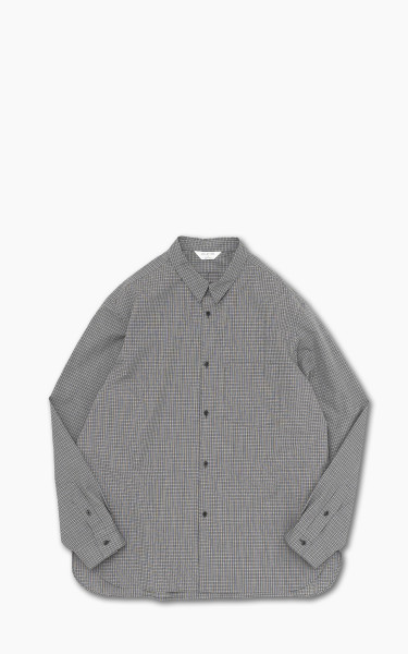 Still By Hand Regular Collar Shirt Charcoal Check