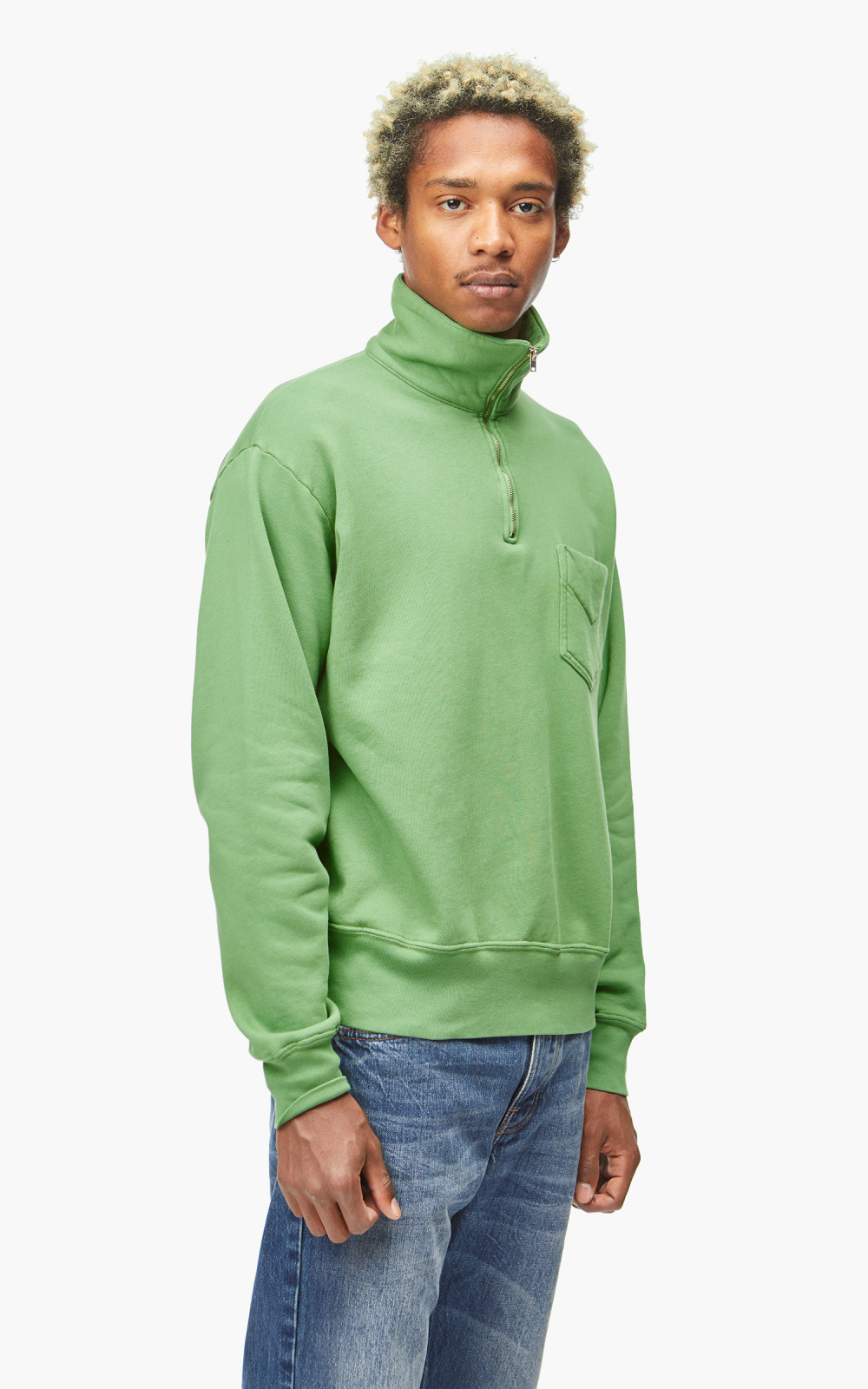 Lady White Co. Quarter Zip Sweatshirt Faded Green | Cultizm