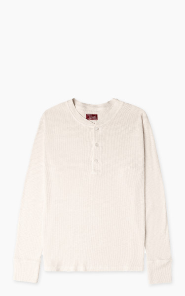 Fortela Amish Waffle Longsleeve Henley Shirt Off White
