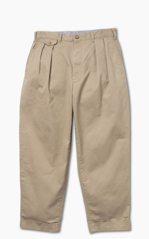 Beams Plus 2 Pleat Chino Trouser Khaki