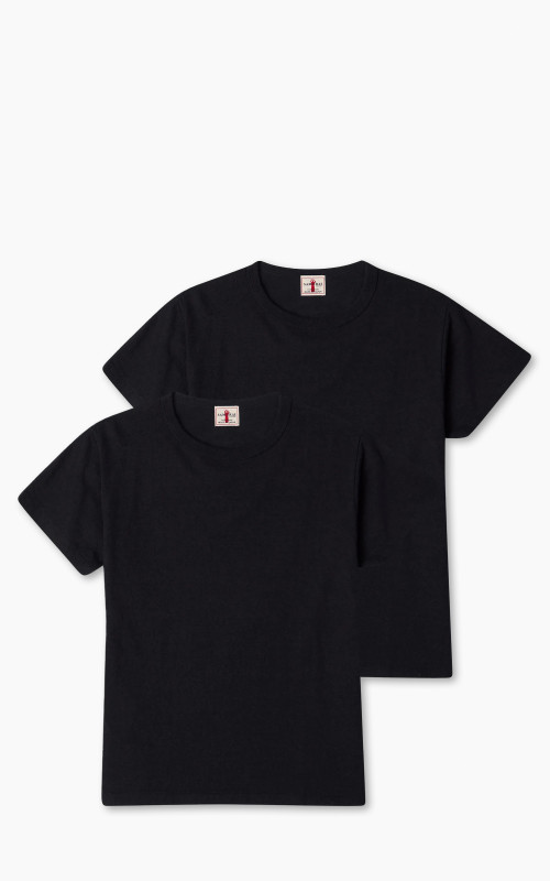 Samurai Jeans SJ2PST-Crew Plain Crew Neck 2-Pack T-Shirt Black