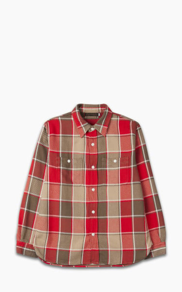 Fullcount 4077 Original Check Cotton Flannel Shirt Red/Beige