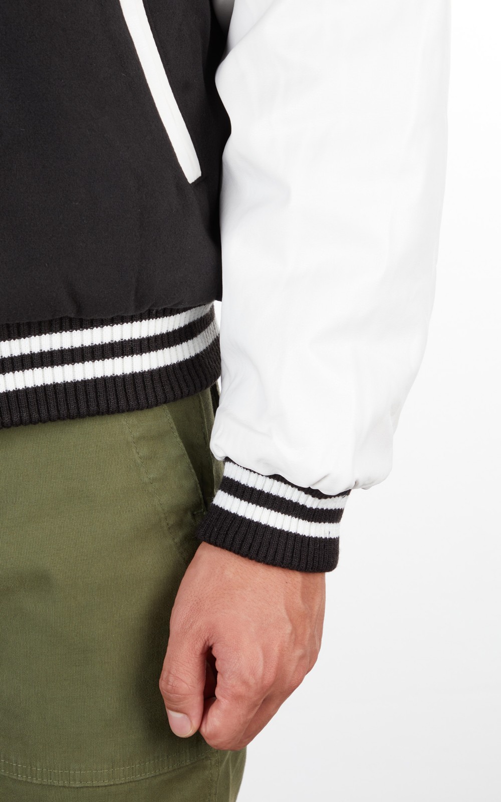 Military Surplus Varsity Jacket Black/White | Cultizm