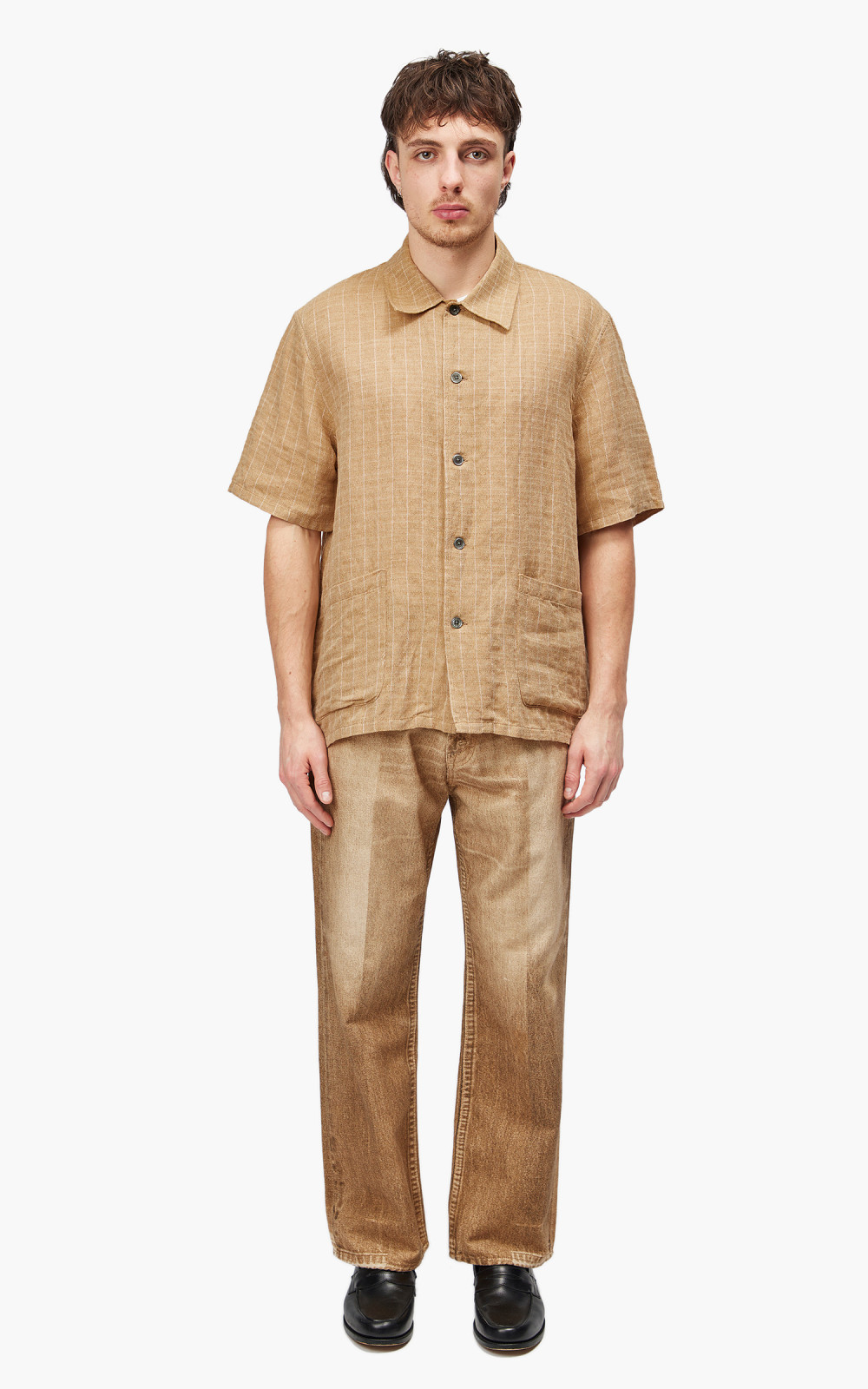 ◆LEE◆ Big Twitch Short Sleeve Man to Man Oatmeal Oftalle Men Soft T-Shirt Casual Short Sleeve Lightweight