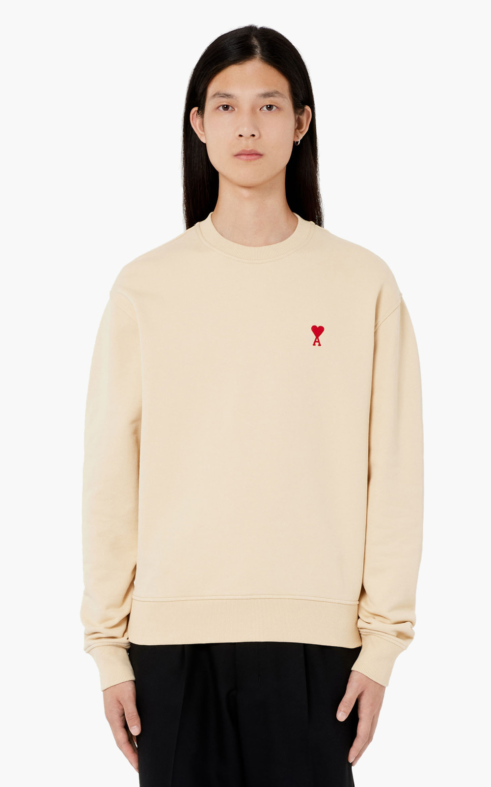 AMI Paris Ami De Coeur Crewneck Sweatshirt Vanilla | Cultizm