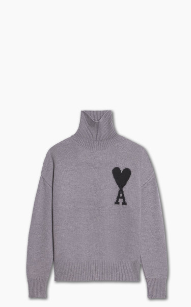 AMI Paris ADC Funnel Neck Sweater Knit Wool Grey/Black