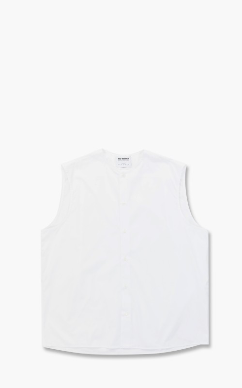 Hed Mayner Sleeveless Button Shirt Cotton White