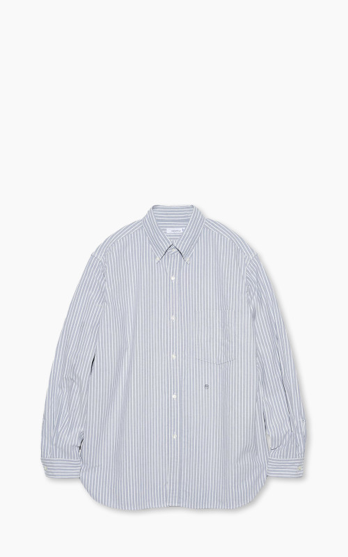 Nanamica Button Down Stripe Wind Shirt Navy