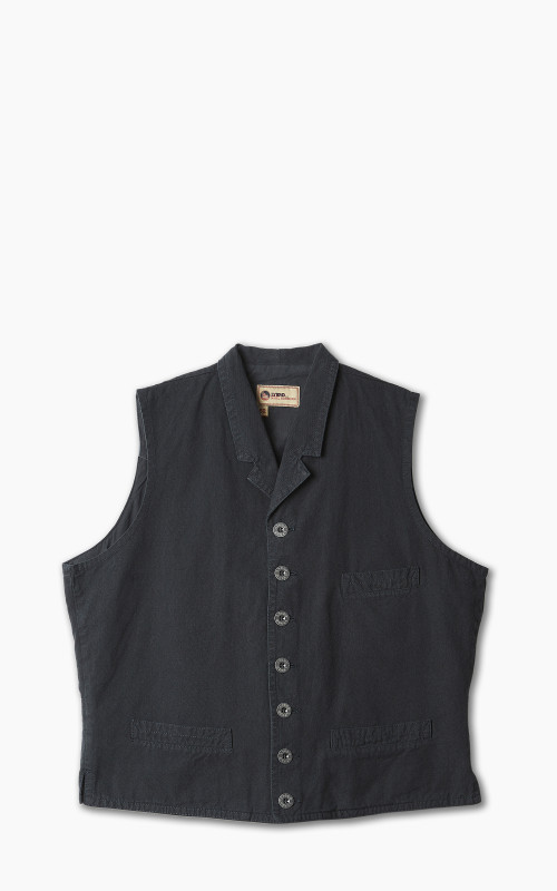 Nigel Cabourn Waistcoat Cotton Broken Twill Navy